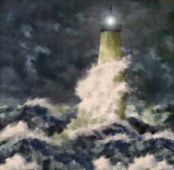 The New Point Comfort Lighthouse During the Great Storm of 1933